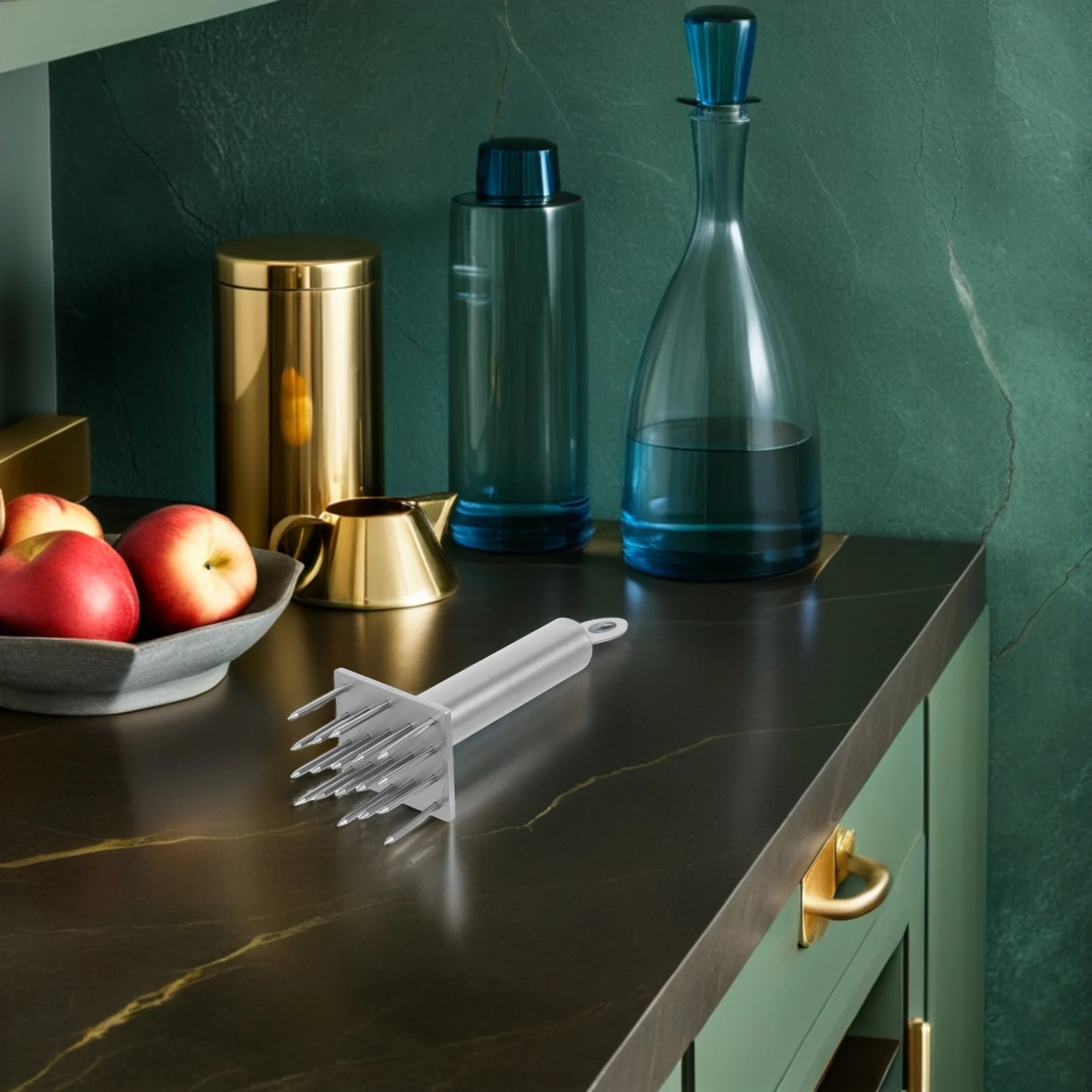 

1pc 18-Piece Stainless Steel Meat Tenderizer Mallet With 18 Needles For Beef Chicken Efficient Tenderizing Marinade Absorption