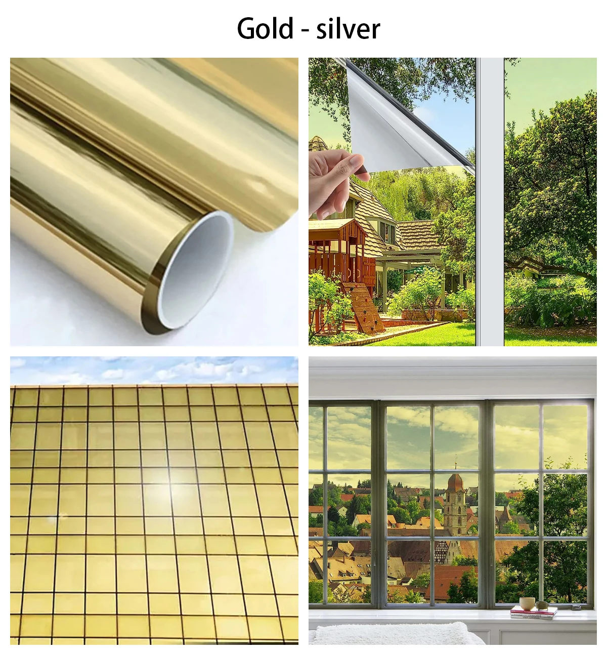 Privacy Window Film Self Adhesive Sun Protection Film Anti-UV One Way Heat Insulation Glass Stickers For Home Office Decor