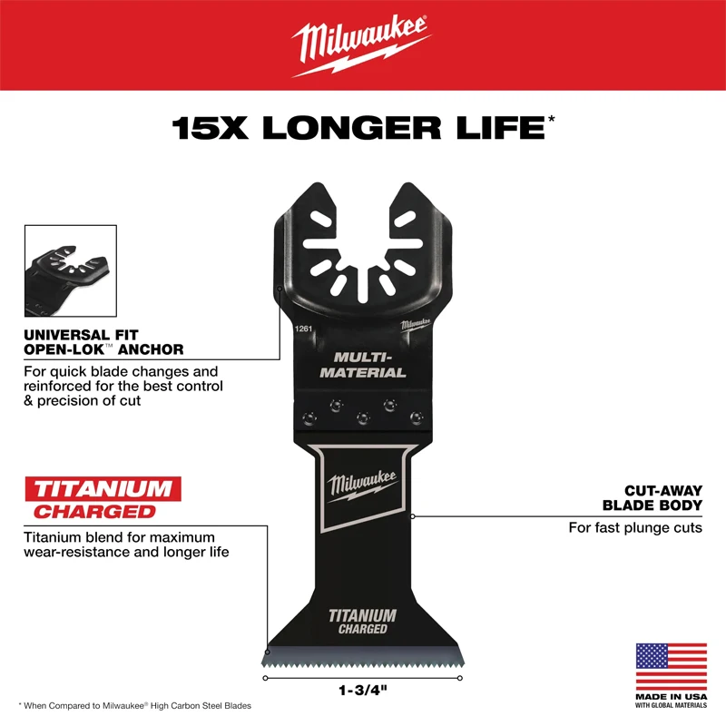 Milwaukee 49-25-1261 49-25-1101 Multi-Tool Blade HCS Titanium Alloy High Strength Sturdy Sharp Tool Knife