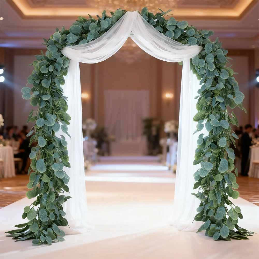 175cm Artificial Eucalyptus Plants Fake Hanging Vines Green Silk Vivid Ivy Garland Tropical Tree Leafs For Home Wedding Decor