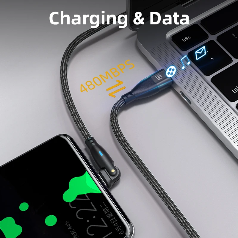 180 Degree Rotate PD 100W USB C to Type-C Cable 5A Fast Charging Data Cord for Macbook Samsung Xiaomi iPhone 17 16 15Promax
