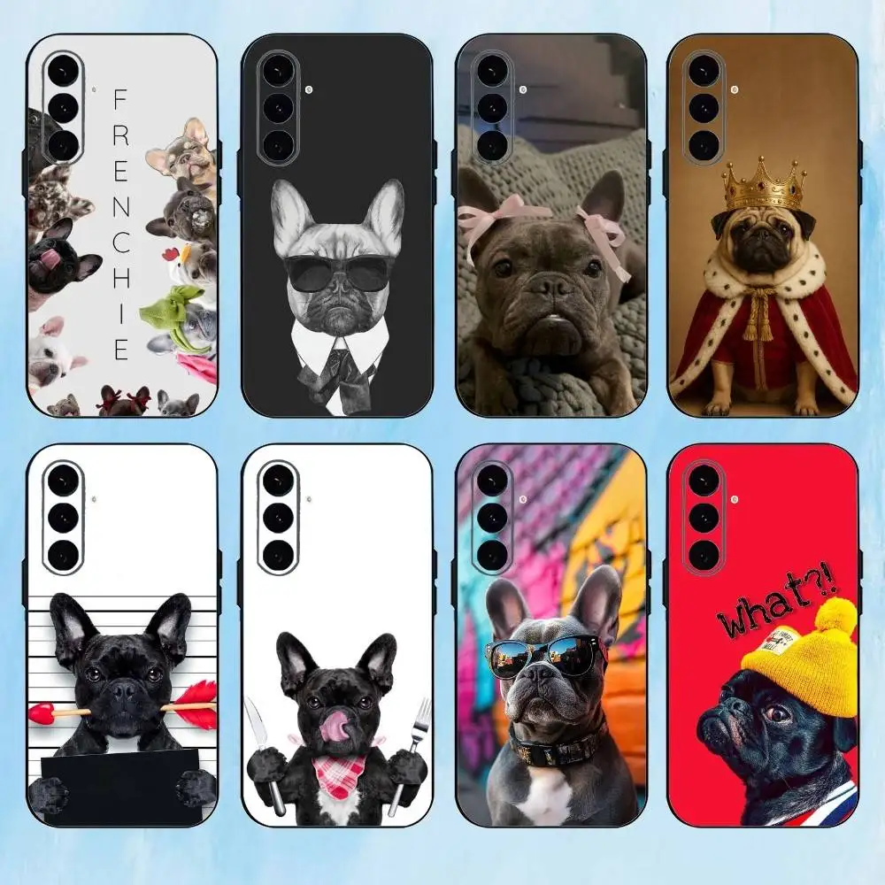 

F-Frenchies French Bulldog Dog Phone Case For Samsung Galaxy A73,A72,A71,A70,A53,A52,A51,Others Soft Black Cover