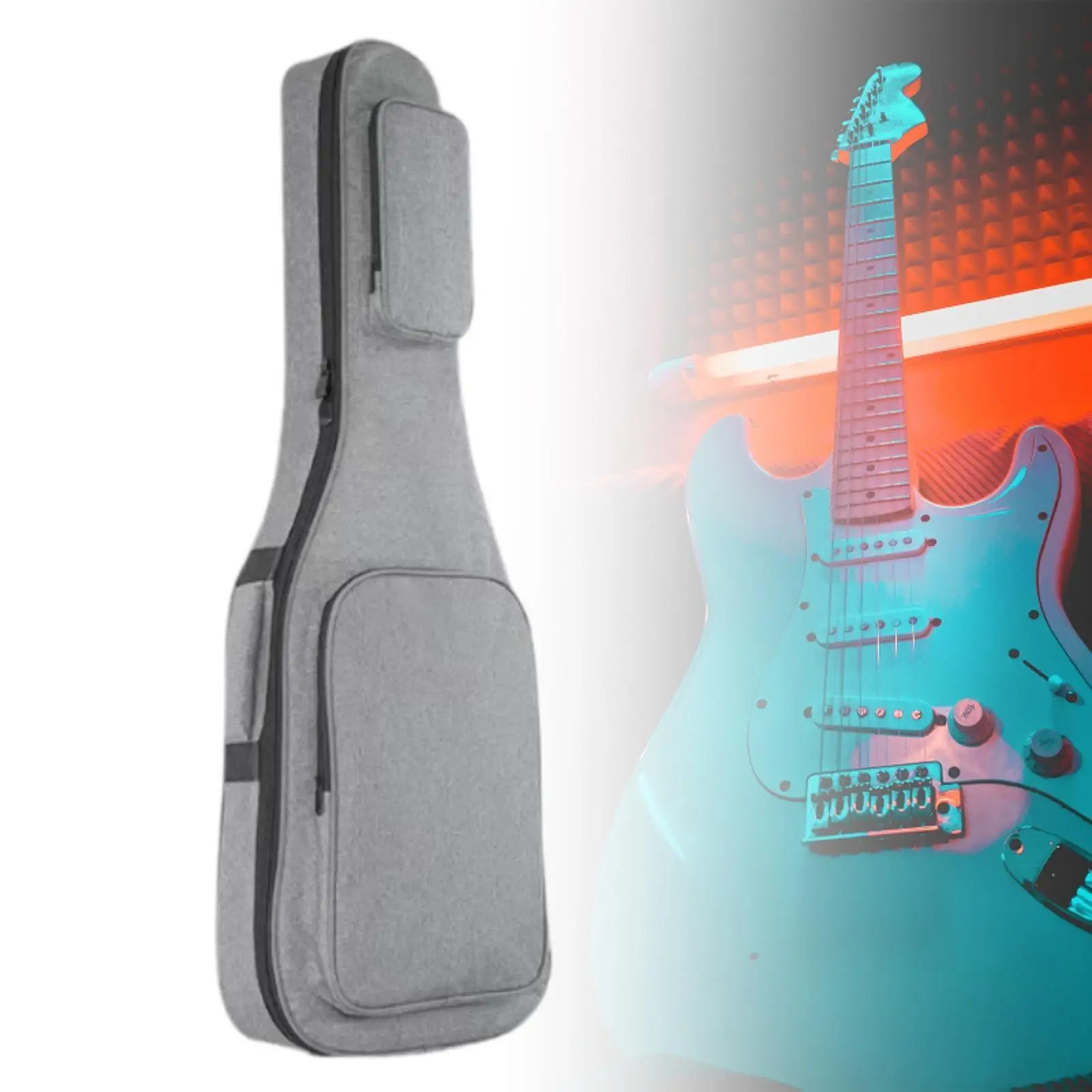 Сумка для гитары с регулируемыми плечевыми ремнями Футляр для переноски акустической гитары серого цвета