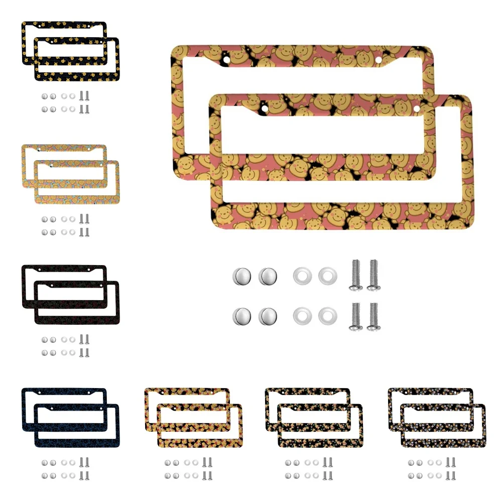 

Disney Pooh Bear American Car 12" x 6" Laser Cut Chrome FLicense Plate Frames- Car/Truck/SUV Automobile Decoration Accessory