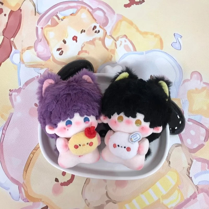 Jogo quente amor e espaço profundo brinquedo de pelúcia rafayel xavier zayne caleb sylus 10cm orelha animal mini pingente cosplay chaveiro caixa cega