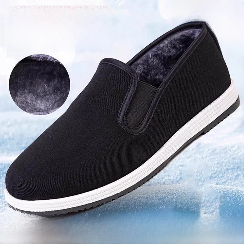 

Men's Winter Beijing Cloth oes Thiened Fce Lined Anti-slip Cow Tendon Bot Cotton oes Comfortable Casual Footwear