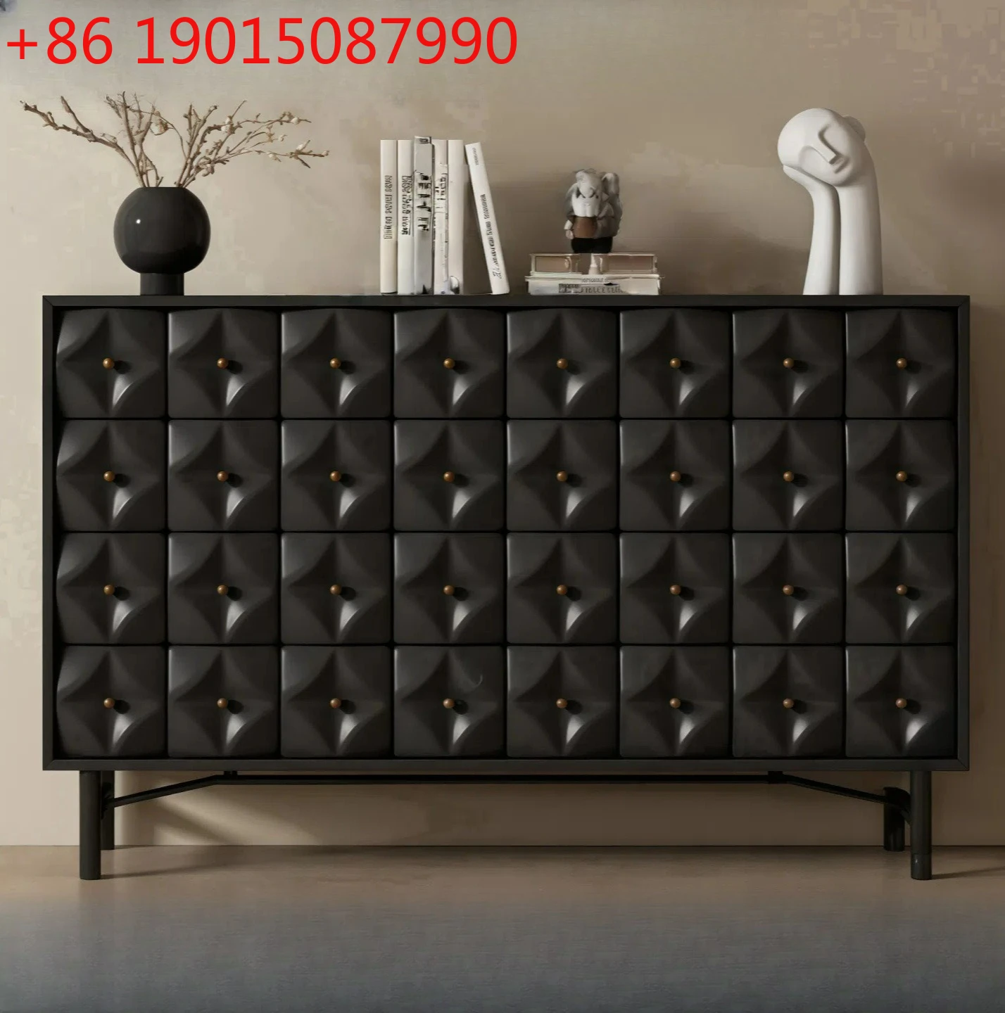 

Черная краска, обеденный боковой шкаф из массива дерева, ротанга, простой современный шкаф для хранения вещей, гостиной, крыльца, ТВ, полный шкаф