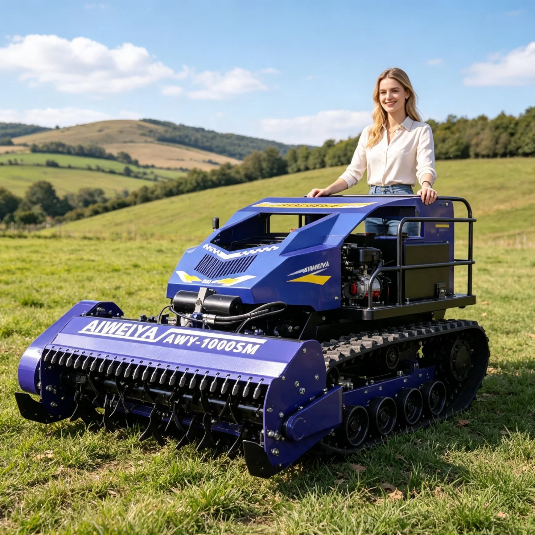 Customized Remote Control Flail Mower Scenic Area Slope Weed Cleaner, Remote Grass Crusher for Dangerous Steep Banks