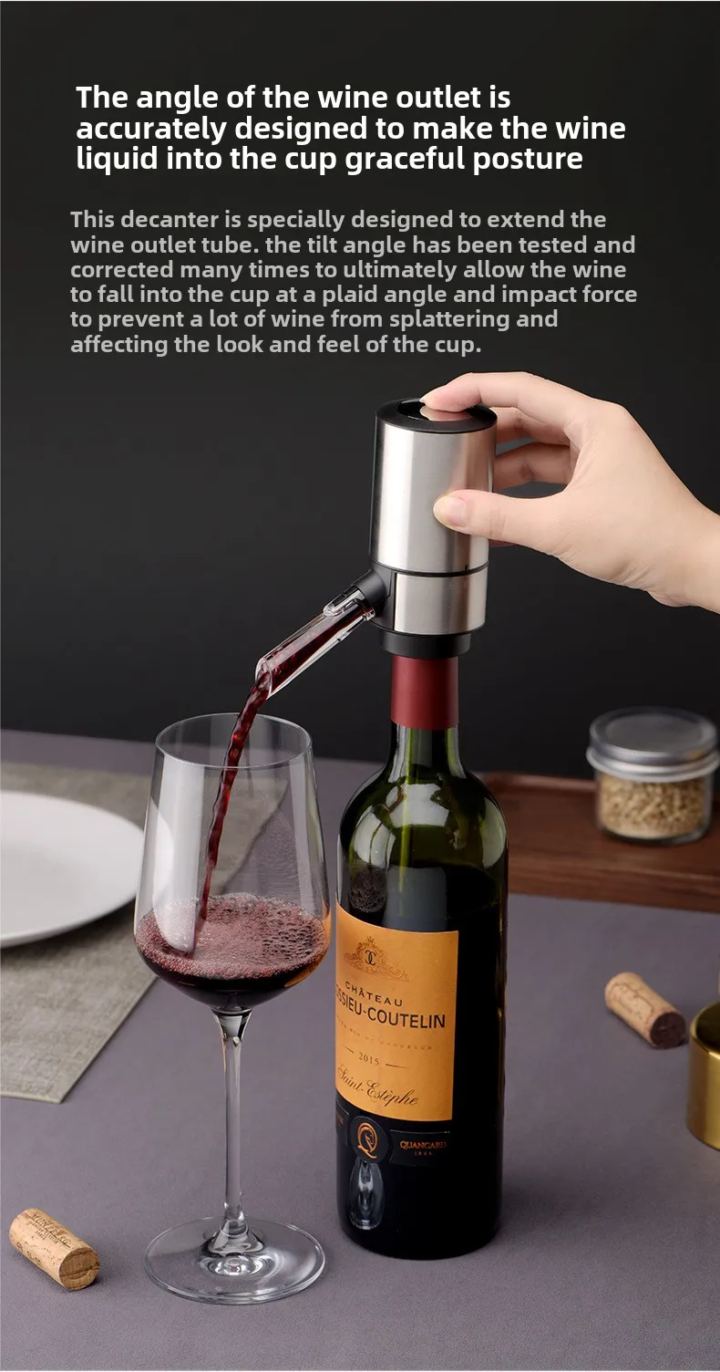 Decanter elettronico, distributore di vino veloce elettrico per vino rosso, distributore di vino versatore creativo europeo domestico all'ingrosso
