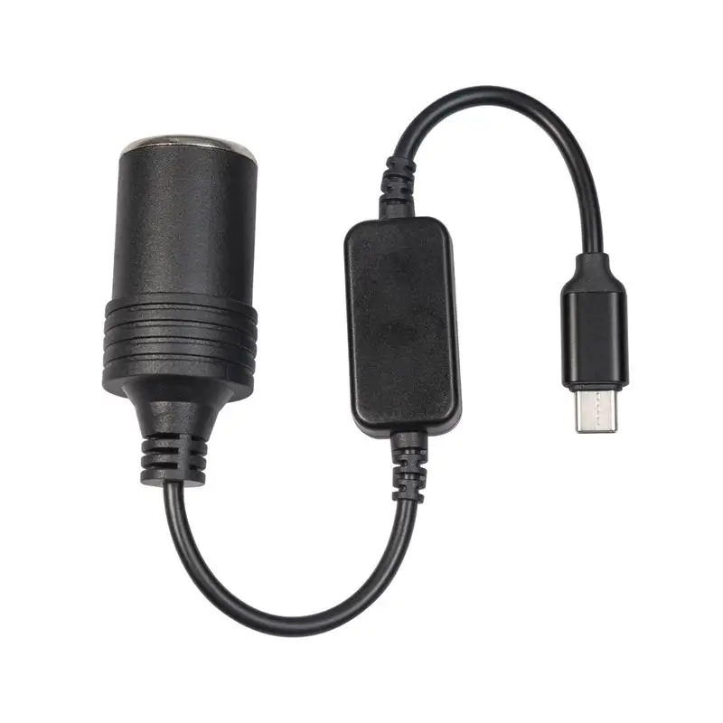 

To USB Adapter Black 1FT USB To 12V Cable For Max 12W Type C Male To Female Socket Stable Power Cable For Powerbank Dash Cam GPS
