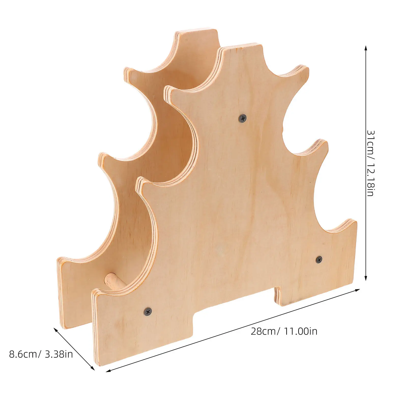 Wooden 3-Tier Dumbbell Rack Stand A-Frame Dumbbell Storage Organizer Home Gym Weight Organizer Tower A Frame Weight Stand