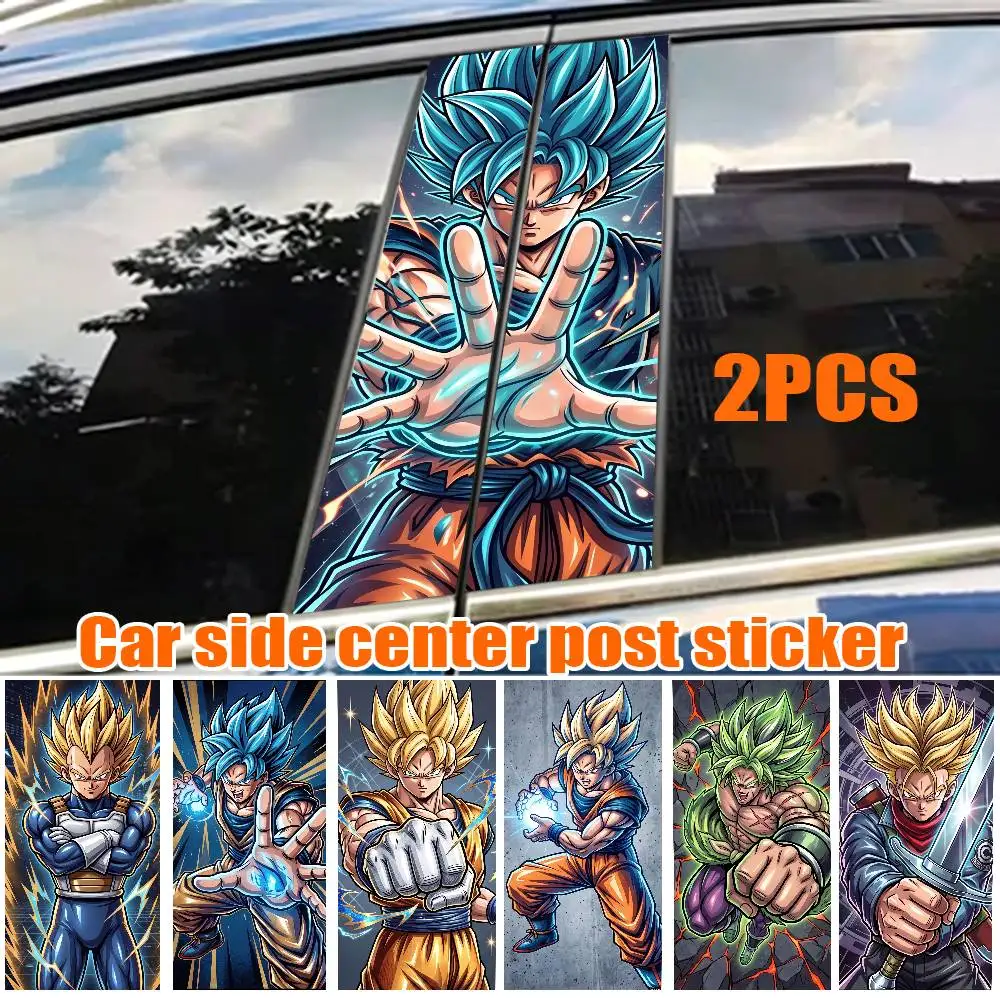 Autocollant de voiture DRAGON BALL GOKU, décoration de colonne centrale B-pillar, couvre les rayures, imperméable, protection solaire, autocollants en vinyle, accessoires