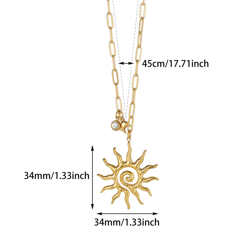 

Sun Necklace Delicate Charm Chain Necklaces Gold Color Sunflower Pendant Necklace for Women Wedding Jewelry Gifts