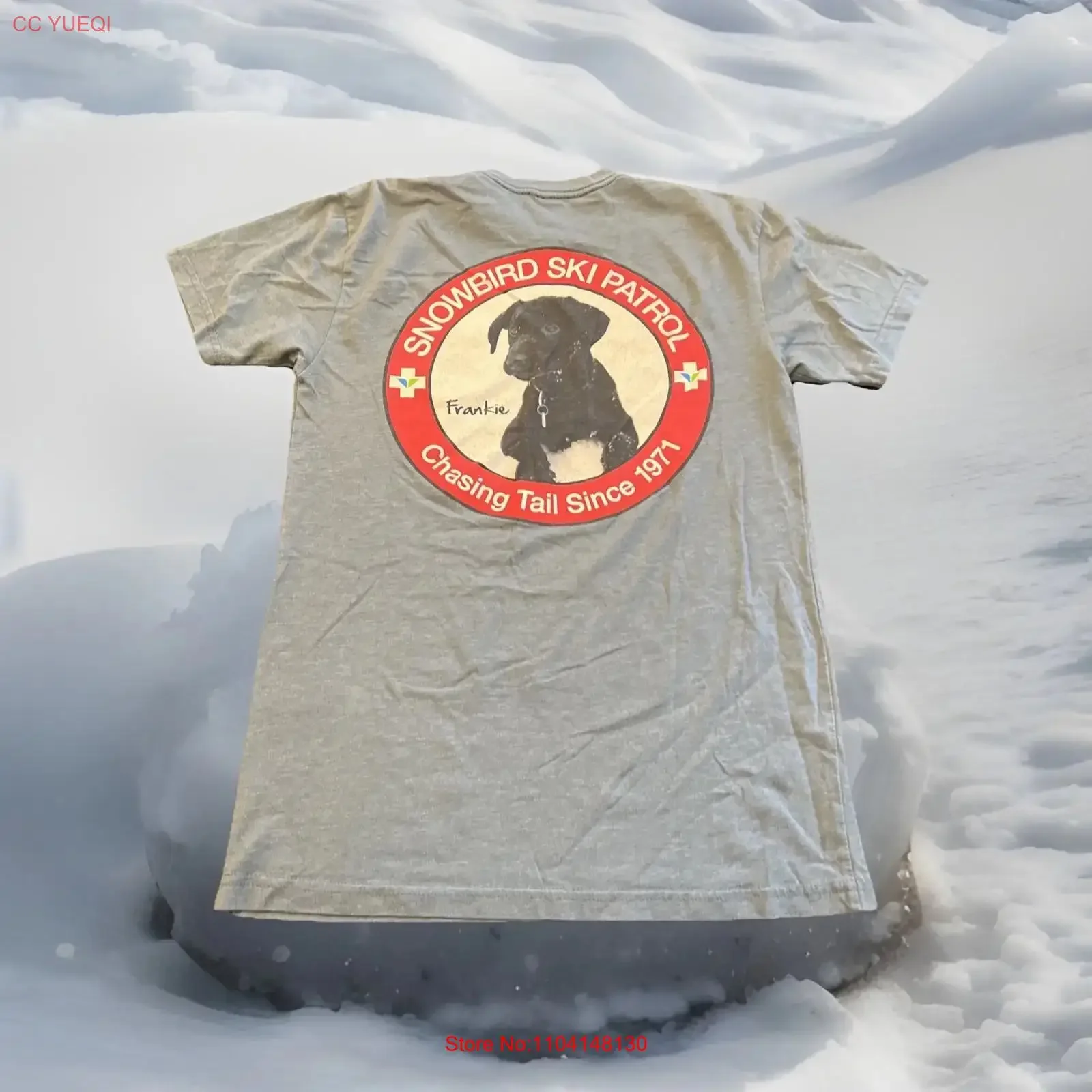 Snowbird Ski Patrol Chasing Tail Since 1971 Frankie The Dog T Shirt Small New vintage Washed graphic designer clothes Unisex