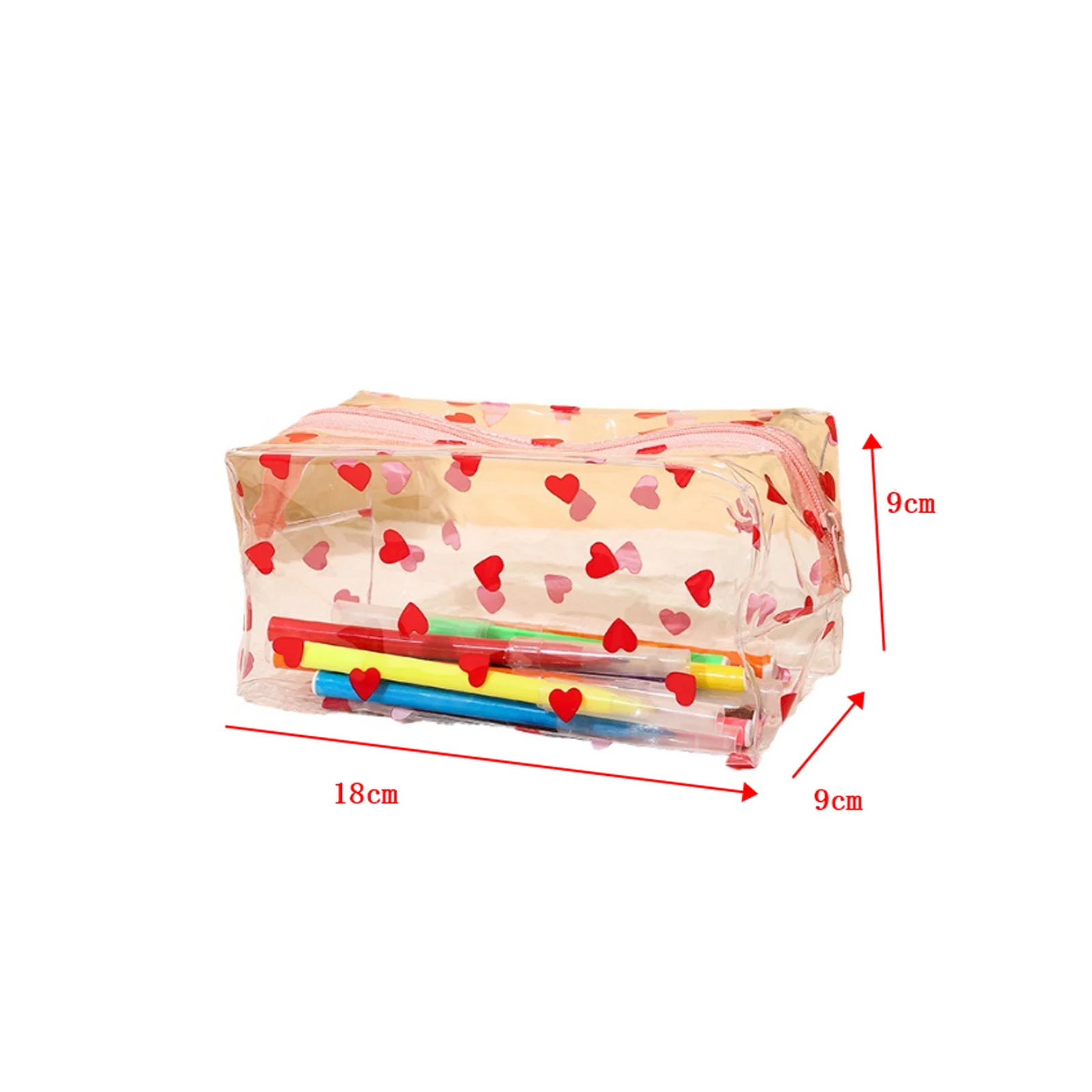 Kawaii Waterproof Transparent Cosmetic Bag For Women Toiletry Bag Travel Makeup Storage Pouch Students Stationery Pencil Case