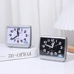 No Tick Number Square Alarm Clock Simple Quiet Quartz Clock Office Bedrooms Bedside Table Home Decor High Quality