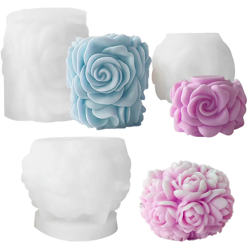 

Цилиндрическая розовая колонна, ароматическая свеча, силиконовая форма, сделай сам, День святого Валентина, цветочная колонна, гипсовый диффузор, композиция, формы для изготовления