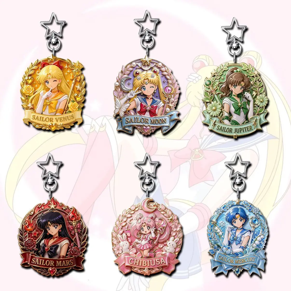 Sailor Moon Keychain Acrylic Cartoon Anime Student Bag Pendant Festival Gift for Friends