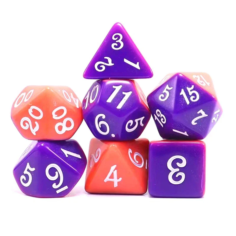 70/42/21/7Pcs DND Set di dadi poliedrici D4 D6 D8 D10 D12 D20 dadi a colori casuali per D & D RPG gioco di ruolo gioco da tavolo da tavolo