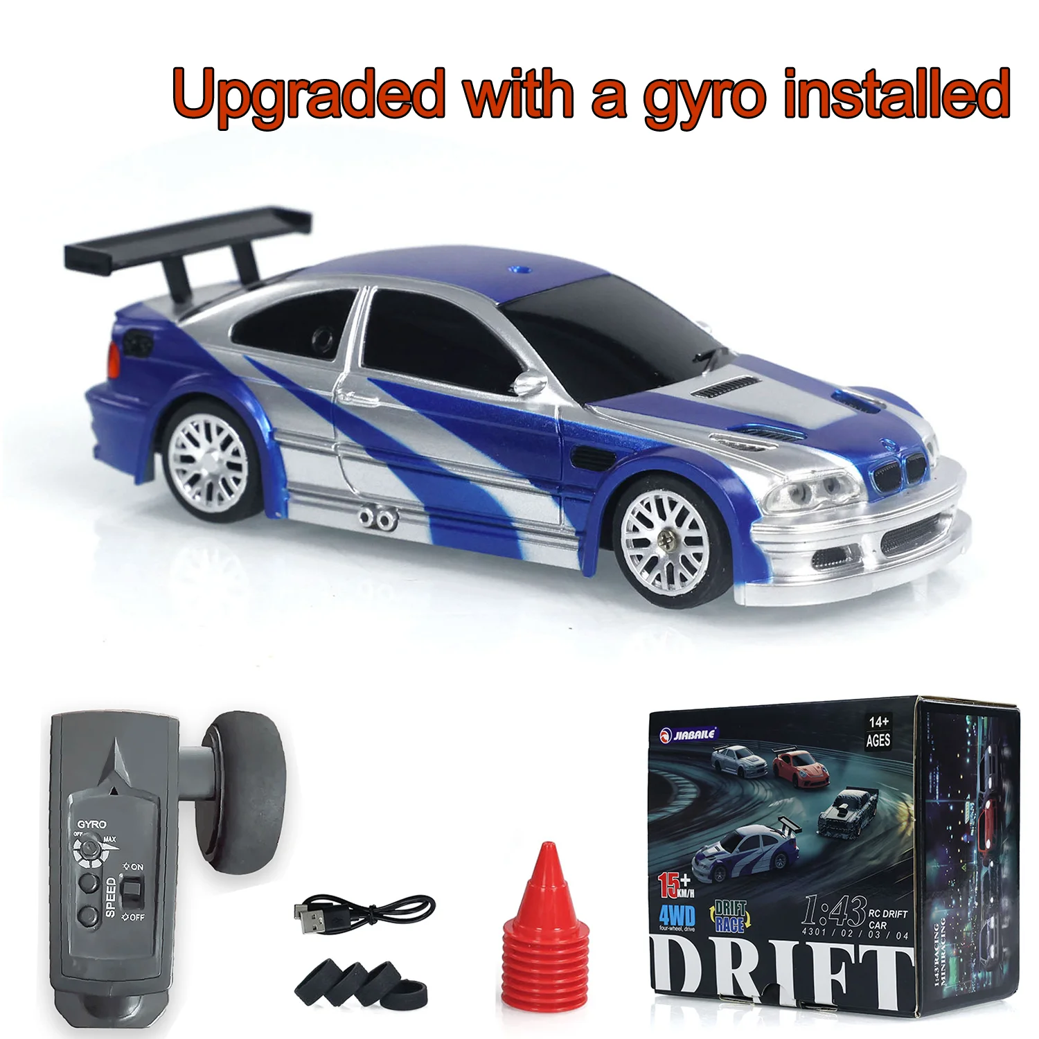 Gifts Outdoor Toys 1/43 Gyro RC Mini Race Cars 2.4g Radio Control Drift Car 4WD High-Speed Motor Vehicle Model for Boys TH23884