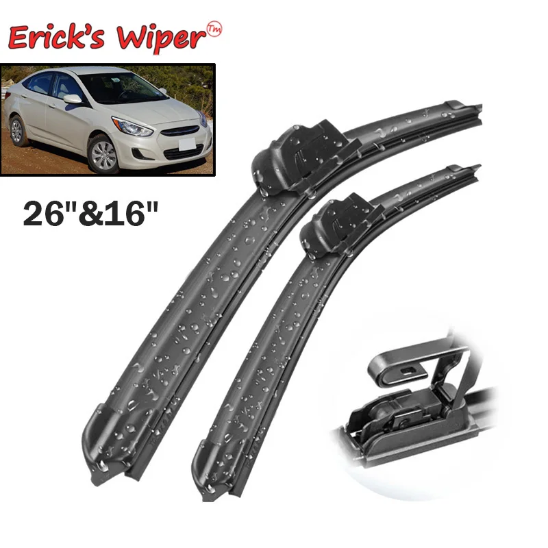 Ener\'s Wiper LHD spazzole tergicristallo anteriori per Hyundai Accent Verna RB RC 2010 - 2017 spazzole per parabrezza parabrezza 26 \