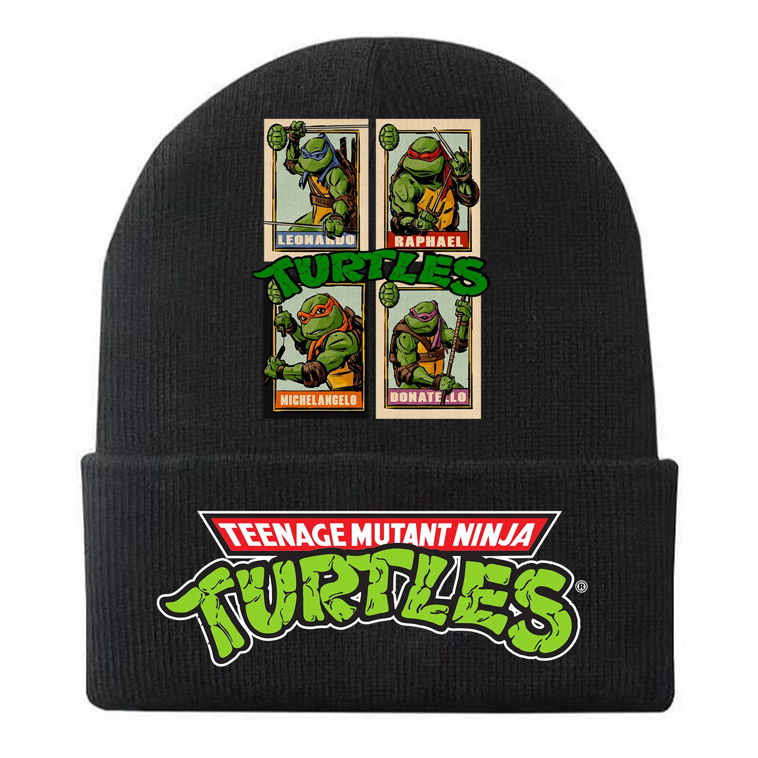 New Fashion Teenage Mutant Ninja Turtles Children\'s Cap Knitted Caps for Boy Trendy Baby Hat Beanie Anime Print Winter Hats Gift