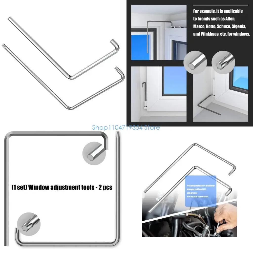 0XLD 2Pcs Wear Resist Window Fitting Wrench Professional Steel Window Adjuster For Accurate Door Hardware Maintenance