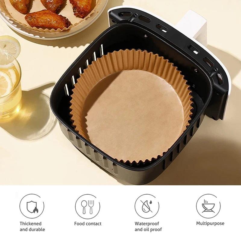 6.3Inch Air Fryer Paper Liner For 3-5QT Air Fryer, 210 PCS Non-Stick Air Fryer Parchment Paper Oil Resistant, Waterproof