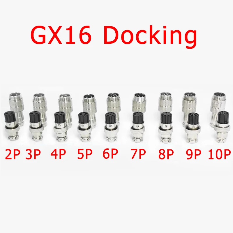 5/20/100 Sets GX16 12 20 Butt Wire Connector 2/3/4/5/6/7/8/9/10 Pin Male & Female Aviation Socket Plug Wire Docking Connectors