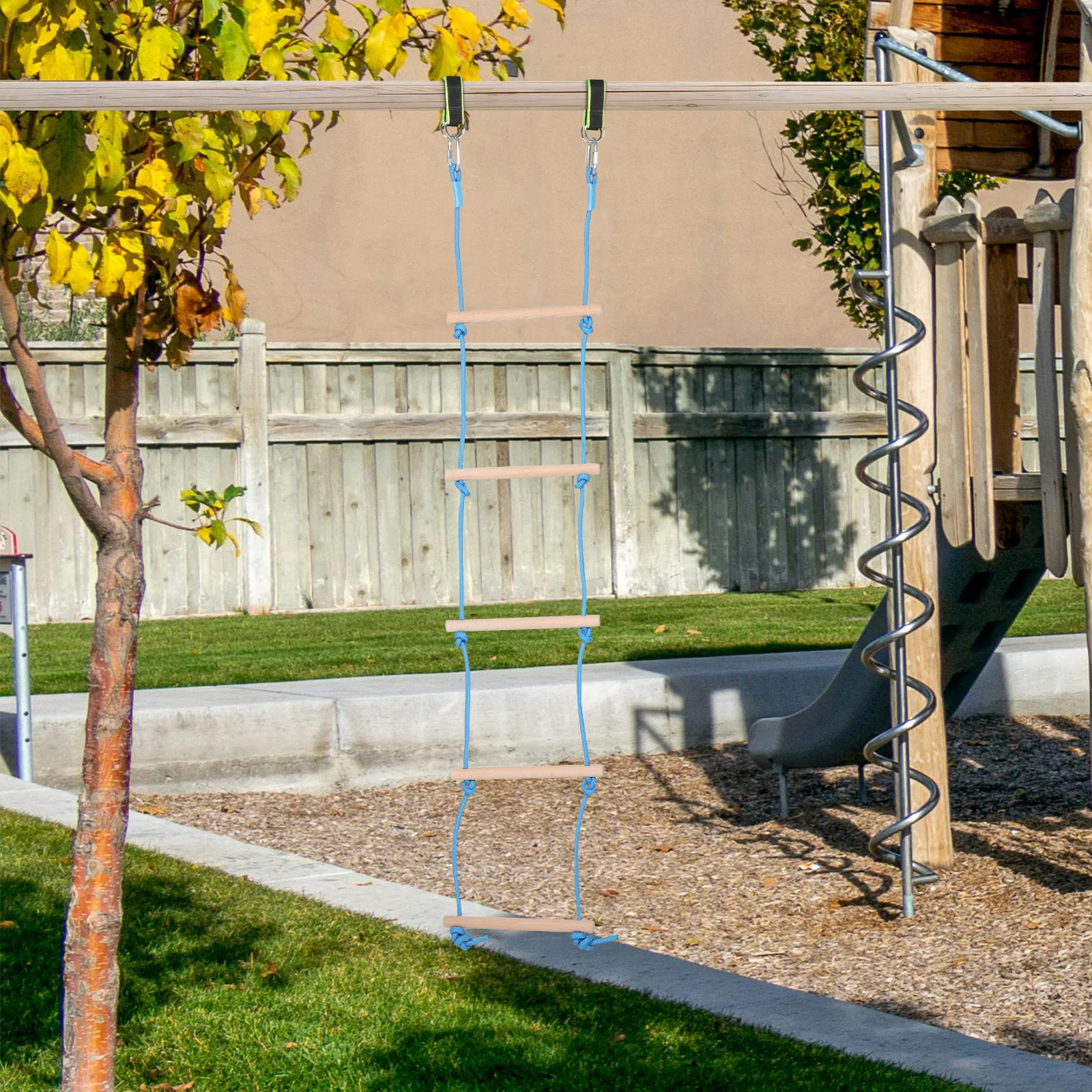 

Деревянная лестница-качели для детей, 5 ступеней, веревочная лестница, для игр на улице и в саду, для занятий спортом, аксессуар для дома