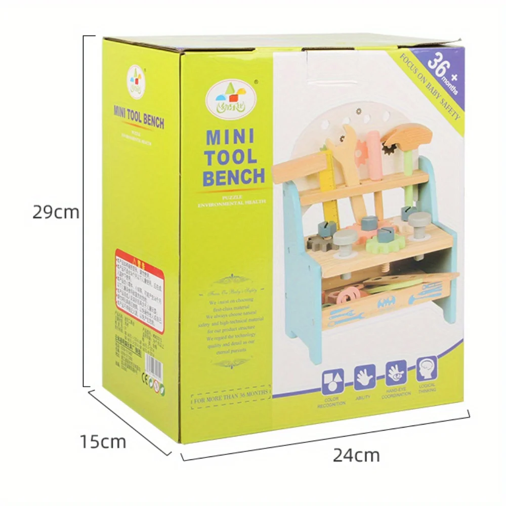 Combinazione di smontaggio e assemblaggio del dado della casa dei giochi per bambini tavolo degli attrezzi in legno formazione di coordinazione occhio-mano puzzle sviluppo