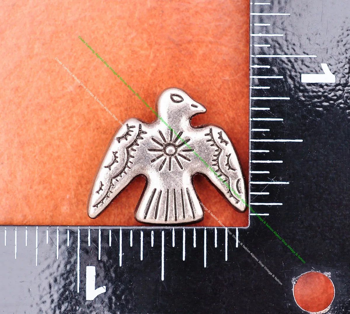 20pcs 24*21mm Vintage Silver Original Ethnic Southeast Indian Art Sun Thunder Birds Leathercraft Belt Jewelry Concho Screwback