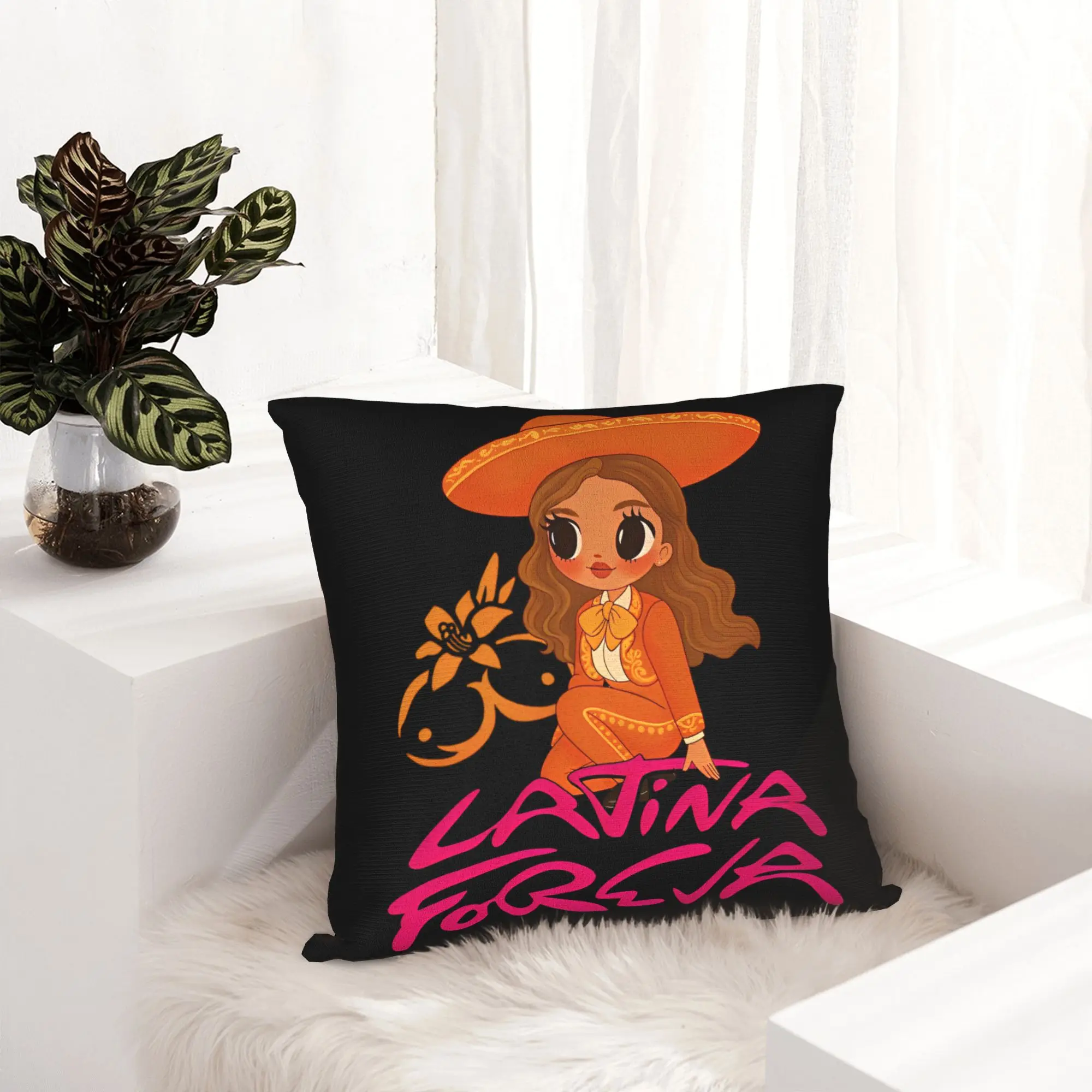 Karol G Tropicoqueta Album Pillowcase Soft Polyester Cushion Cover Gift  Throw Pillow Case Cover Chair Square 40X40cm