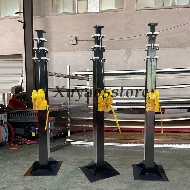 Multi-stage hand lift straight pole 6 meters 9 meters double steel wire telescopic mast