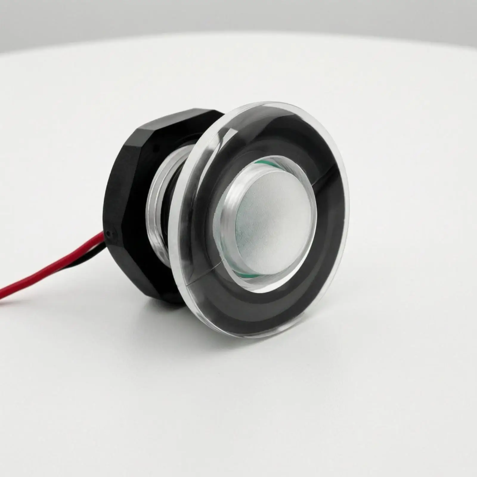 12V Red LED Marker Light Flush Mount Round PC Material Lamp for Car RV Marine Boat Interior Ambient Lighting