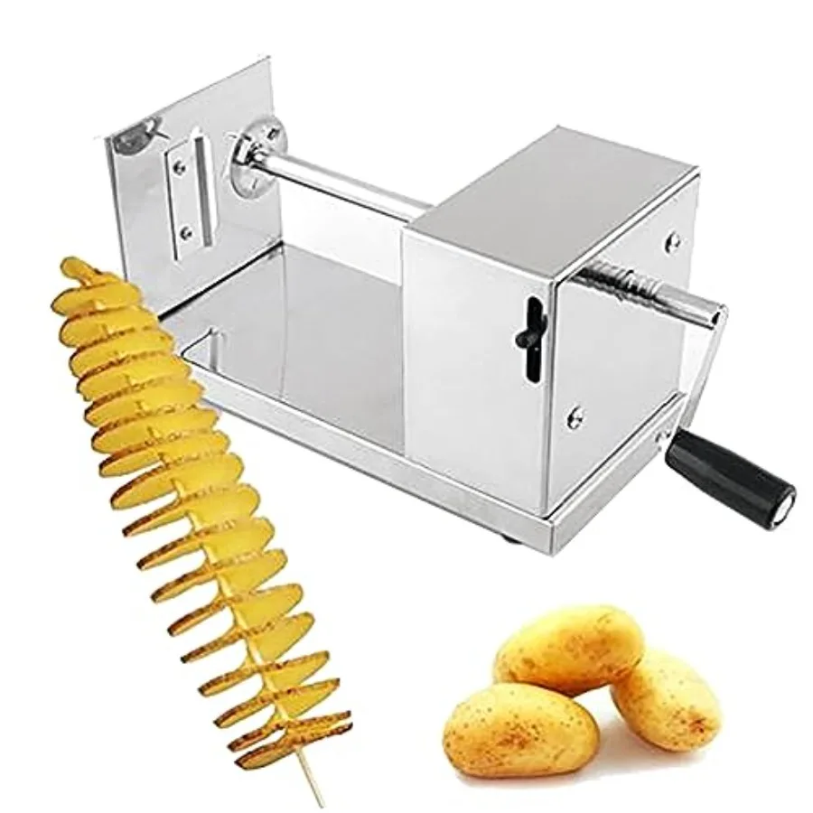 

Manual Stainless Steel Tornado Potato Spiral Cutter for Making Twisted French Fries and Vegetable Noodles Ideal for Potatoes Ca