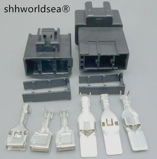 shhworldsea  3 Pin Auto 7.8 MM Series High Power Automobile Wire Harness Male Female Connector 7282-3030 7283-3030