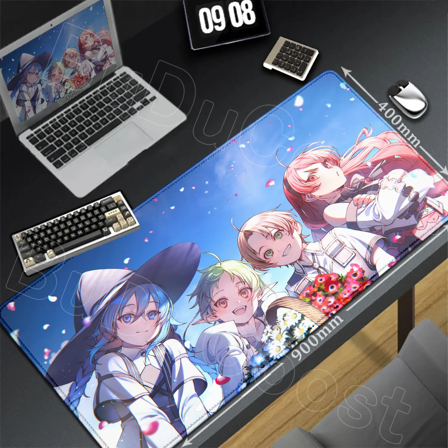 Mushoku Tensei التناسخ العاطلين عن العمل أنيمي روكسي ماوس الوسادة XXL الألعاب ماوس الوسادة المضادة للانزلاق المطاط لوحة مفاتيح الكمبيوتر الجدول مكتب الحصير #2