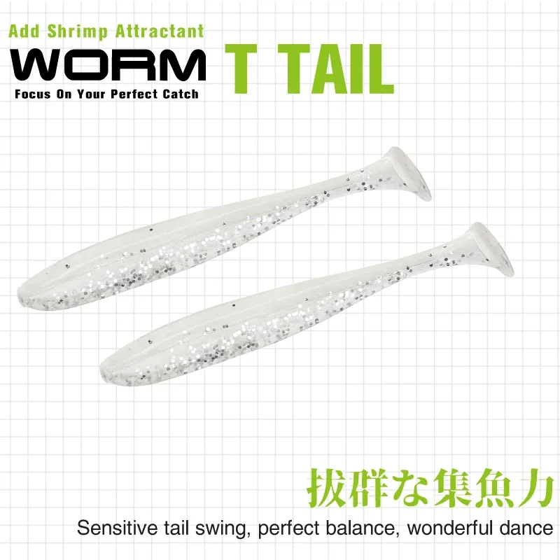 Tsurinoya Vissen Lokken Zachte Aas 55Mm 65Mm Elft Worm Wobblers Dubbele Kleur Siliconen Kunstmatige T Staart Lokt Voor bass Pike