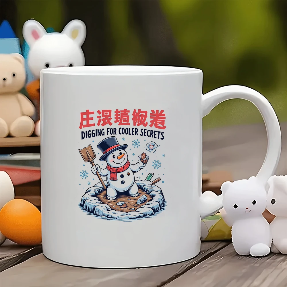 

11oz Snowman Treasure Hunt Cup + Christmas Gift Christmas Kids Cup Family Office Creative Coffee Cup