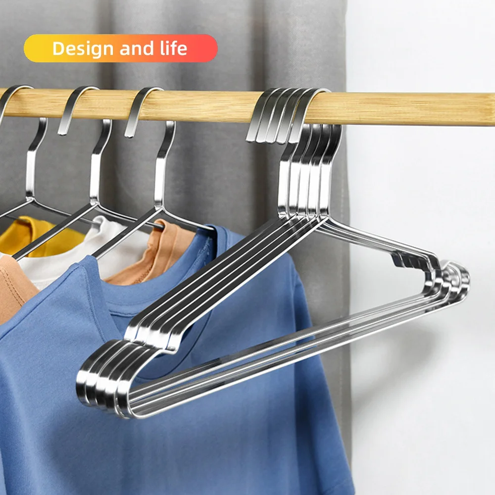 

Super Strong Stainless Steel Clothes Hanger Coat Hanger Suit Hanger Extended Non-slip No Sun Mark Antibacterial Anti-rust Hanger