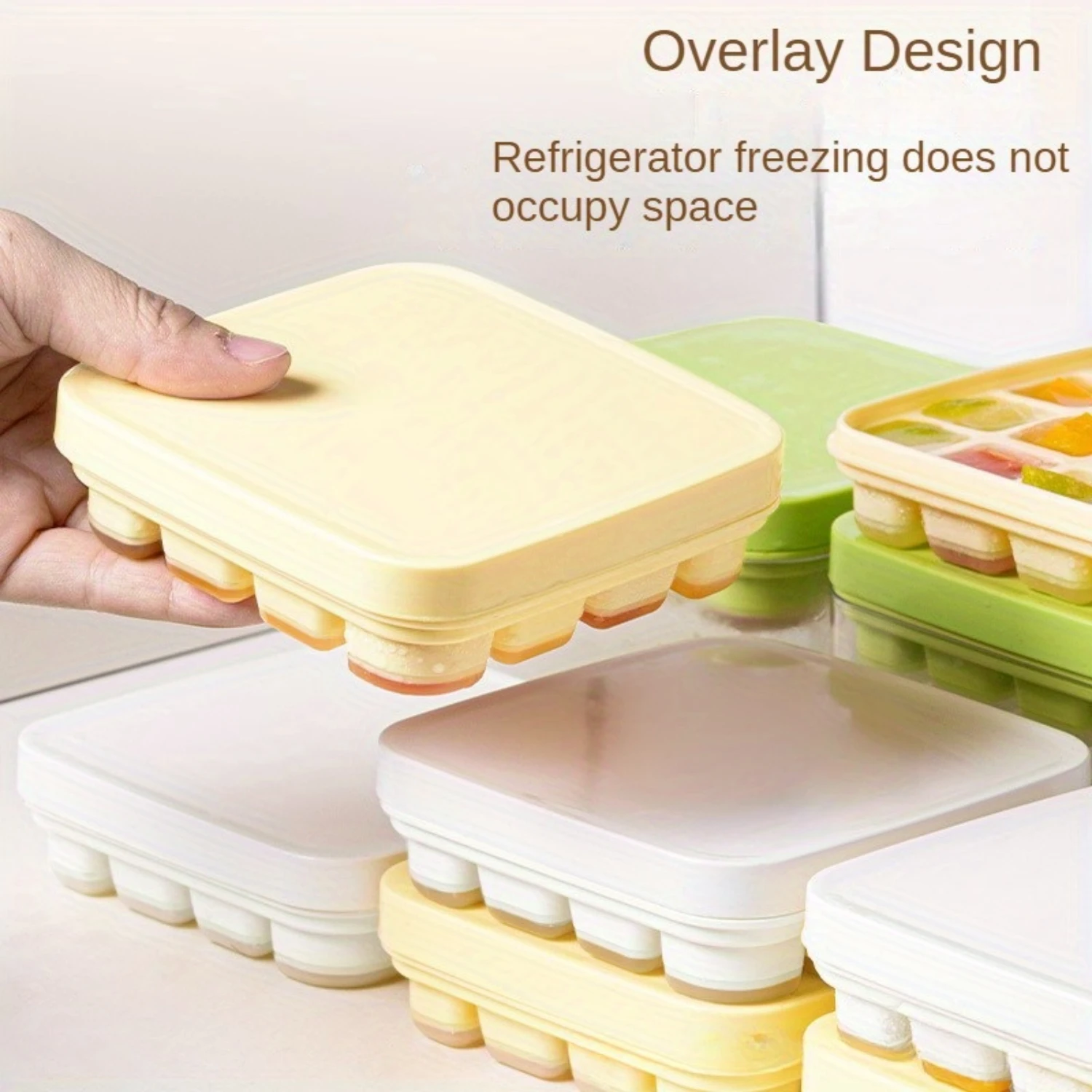 1pc, Ice Cube Mold, Freezer Ice Tray With Lid, Easy To Release Ice Cubes Mold With  Box For Refrigerating Cocktails Whiskey Coff