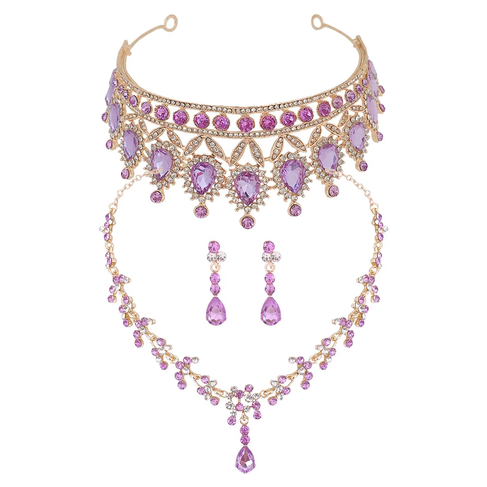 

Women Earrings Suit Bride Jewelries Lavender Exquisite Jewelry Accessories