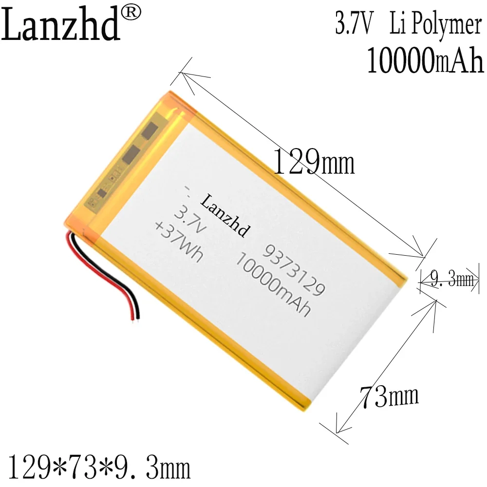 

1-10pcs 9373129 3.7V 10000mAh mobile power supply Li Polymer lithium Soft package battery equipment durable type