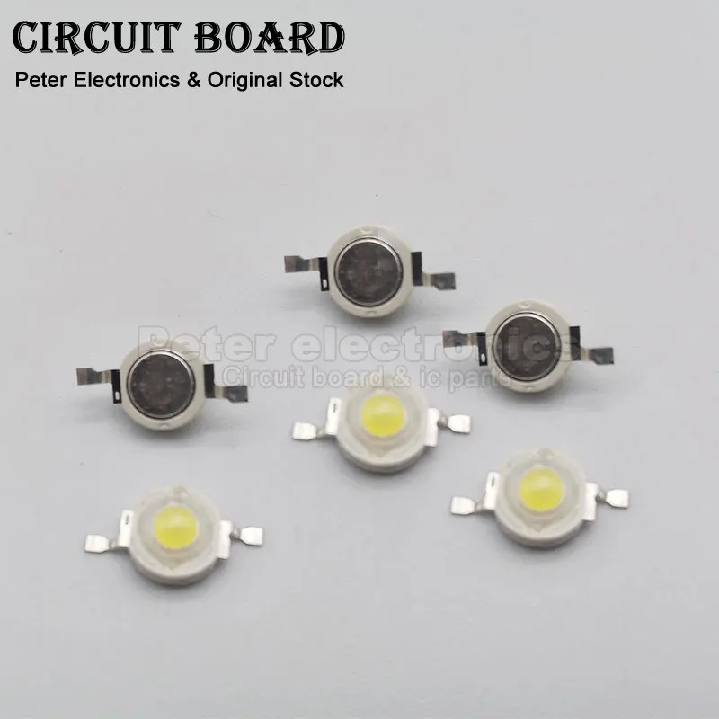 10pcs 1W High Power LED Chip Lamp Bulb SMD COB Diodes Warm Cold White Red Green Blue Yellow 440 660nm Grow Light Beads