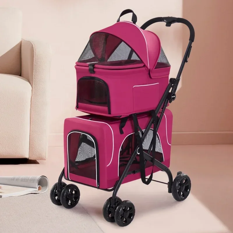 3 in 1 carrier utopian twin double dog stroller luxury 4 wheels pet cat stroller for large small dog