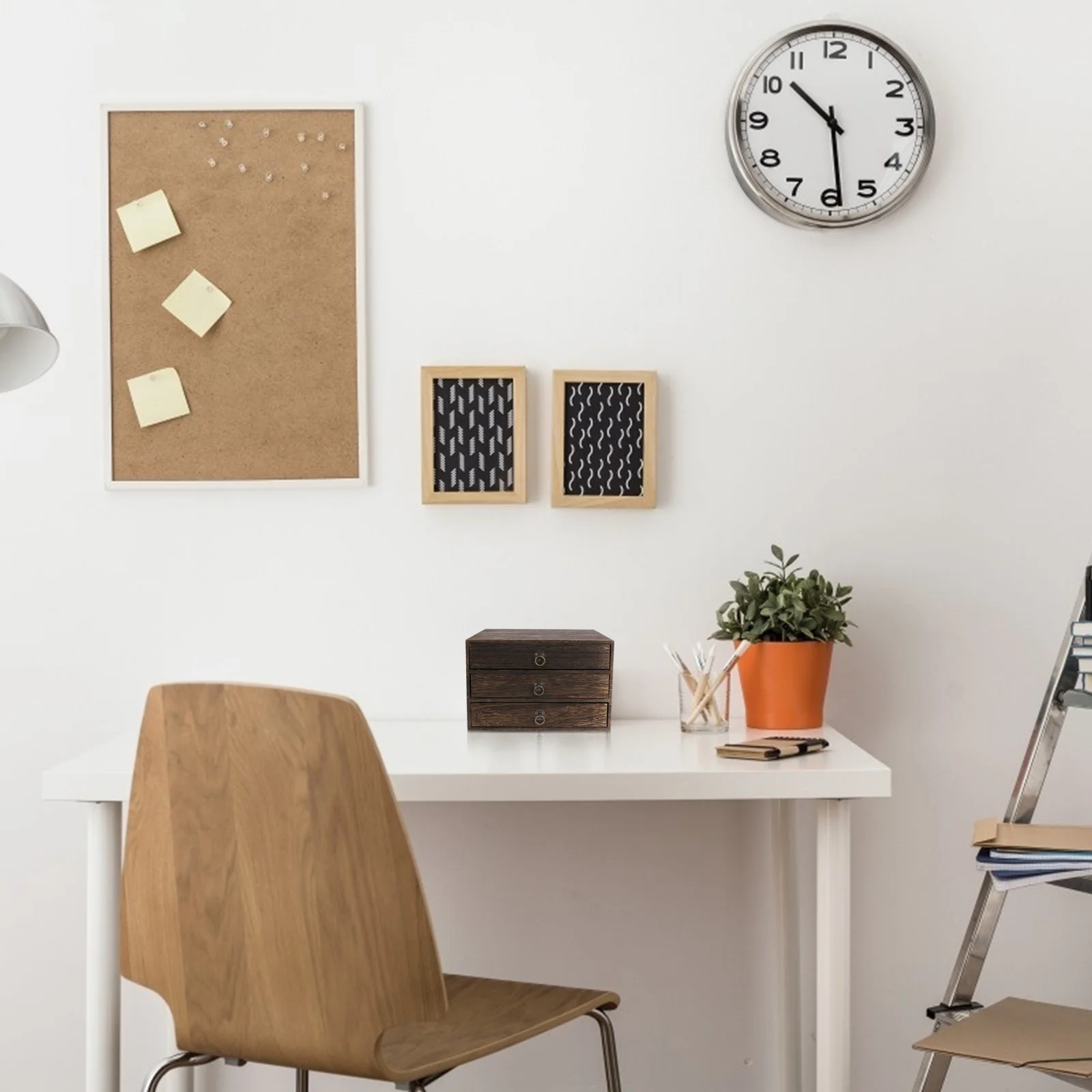 Filing Cabinet Solid Wood Table Drawer Wooden Desk Organizer Desktop Shelf Coffee Office