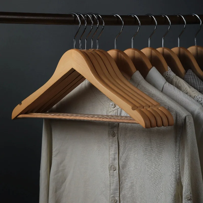 Hotel clothes Hanger thick Solid Wood luxury jacket hanger Wardrobe Brace For Clothing Coat Hanging Shelf Closet Organizer