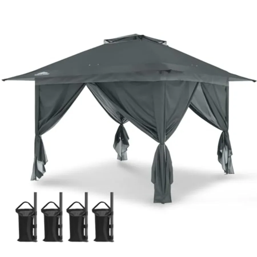 13x13 Pop Up Gazebo with 4 Wall Panels Easy Up  for Patio and Backyard Easy Set up Outdoor Gazebo