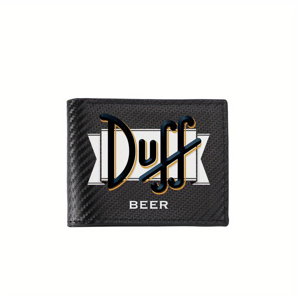 

Duff Beer Logo, черный стиль шрифта, мужские кошельки, простые деловые, современные, стильные, с принтом, подарки для отца, парня, Христа